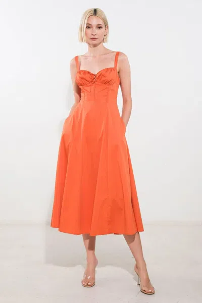 Truedames Oceanic Opulence Woven Midi Dress In Orange