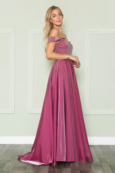 Truedames Off Shoulder A-line Prom Dresses With Pockets In Pink