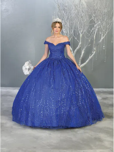 Truedames Off Shoulder Ball Quinceanera Gowns In Blue