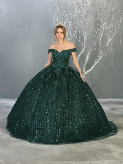 Truedames Off Shoulder Ball Quinceanera Gowns In Green