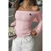 Truedames Off Shoulder Cable Knit Solid Long Sleeves Sweater In Pink
