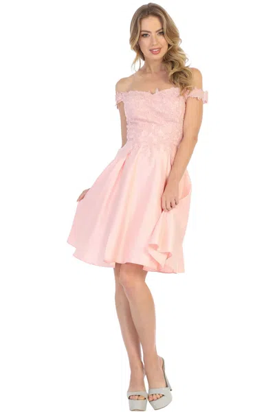 Truedames Off Shoulder Cocktail Dress In Gold