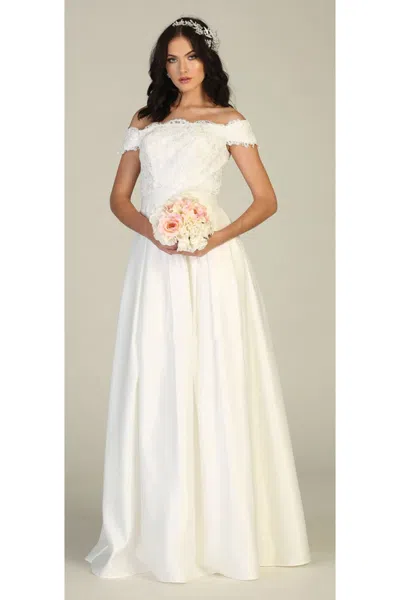 Truedames Off Shoulder Evening Gown With Pockets In White