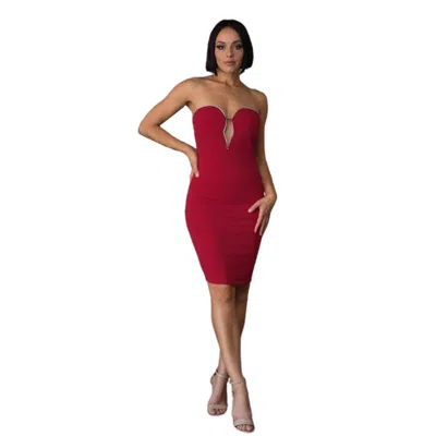 Truedames Off Shoulder Fashion Dress In Burgundy
