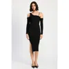 Truedames Off Shoulder Long Sleeve Maxi Dress In Black