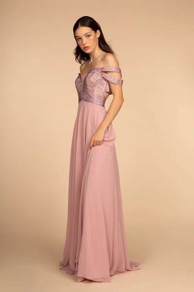 Truedames Off Shoulder Prom Dress In Pink