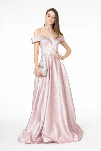 Truedames Off The Shoulder Formal Dress In Pink