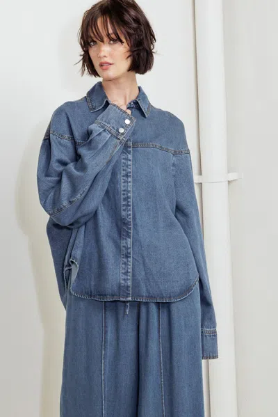 Truedames Offline Edge Indigo Denim Top In Blue