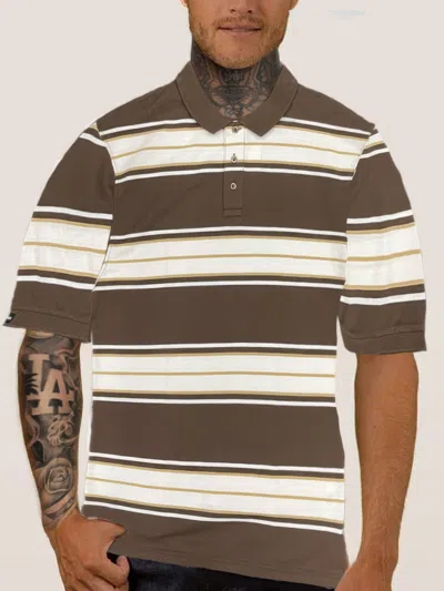 Truedames Old School Striped Pique Polo Shirt In Black