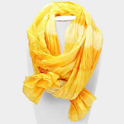 Truedames Ombre Oblong Wrinkle Scarf In Yellow