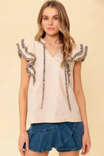 Truedames On Second Thought Ivory Woven Top In Multi