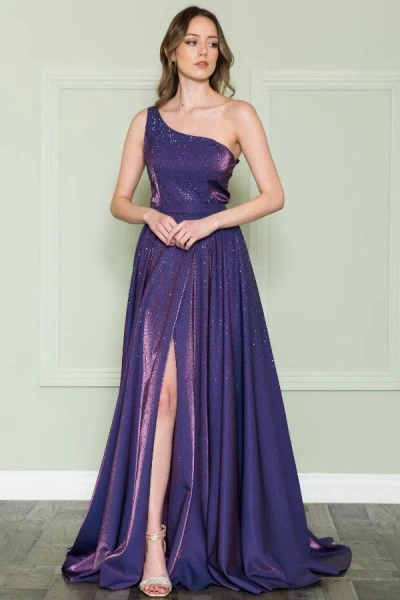 Truedames One Shoulder Pageant Gown In Purple