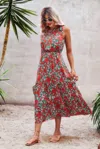 Truedames One Shoulder Sleeveless Maxi Dress In Multi