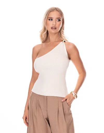 Truedames One Shoulder Top In Neutral