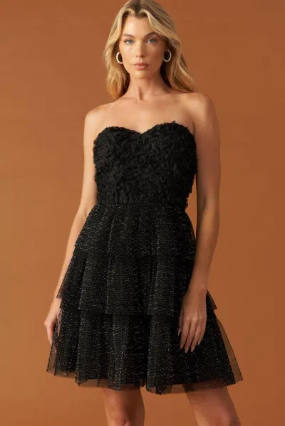 Truedames One Thing At A Time Woven Mini Dress In Black