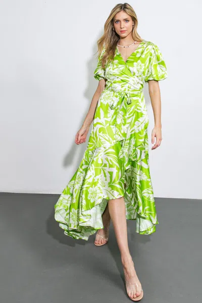 Truedames Only Tonight Woven Midi Dress In Green