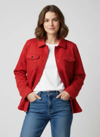 Truedames Onque Casual Textured Jacket In Red