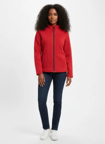 Truedames Onque Casual Textured Jacket In Red