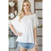 Truedames Open Back Wide Sleeve Shorsleeve Top In Multi