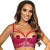 Truedames Open Cup Half Corset Bra With Embroidered Design And Underwire Support In Pink