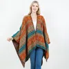 Truedames Open Front Bohemian Pattern Shawl Wrap With Loop In Multi