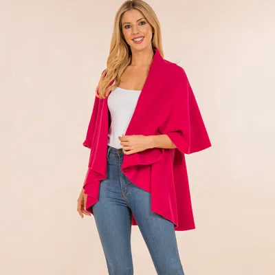 Truedames Open Front Solid Wrap Poncho In Multi