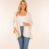 Truedames Open Front Solid Wrap Poncho In Neutral