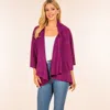 Truedames Open Front Solid Wrap Poncho In Purple