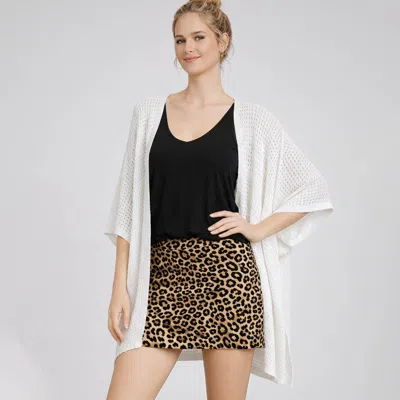 Truedames Open Knit Kimono Cardigan Cover Up In Multi