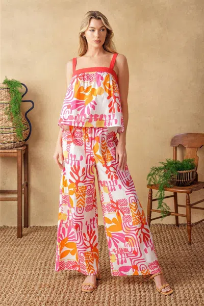Truedames Over You Again Woven Top And Pant Set In Multi