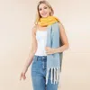 Truedames Oversized 3 Tone Soft Twisted Fringe Scarf In Black