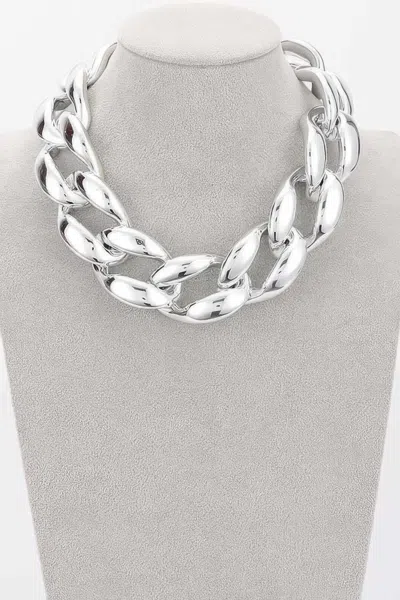 Truedames Oversized Chain Choker In Silver