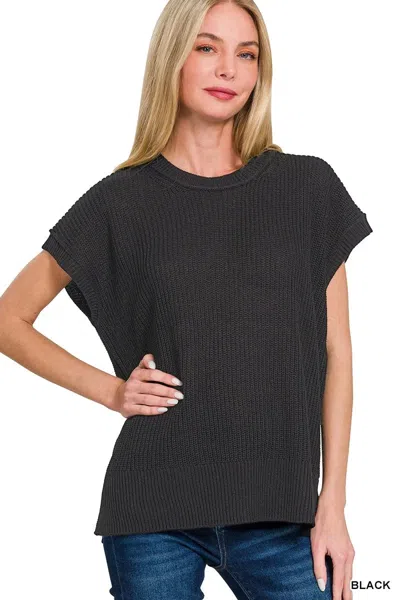 Truedames Oversized Crew Neck Sweater In Black