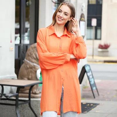 Truedames Oversized Long Sleeves Shirt In Orange