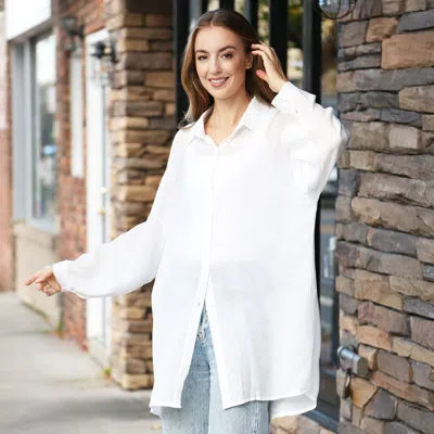 Truedames Oversized Long Sleeves Shirt In White