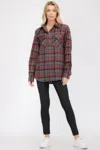 Truedames Oversized Plaid Flannel In Gray