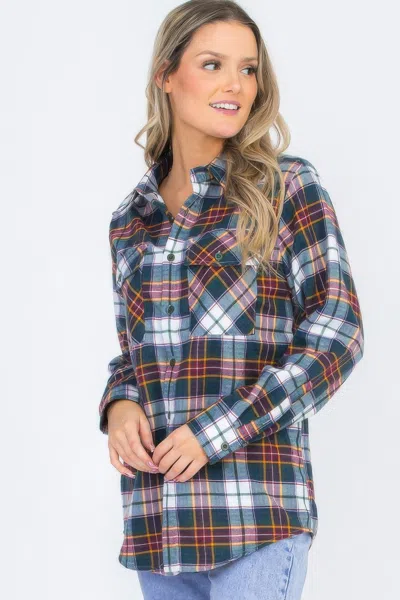 Truedames Oversized Plaid Flannel In Multi