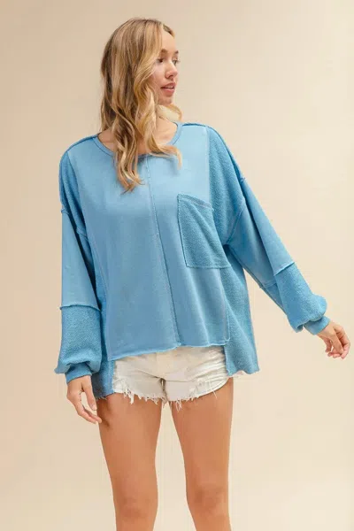 Truedames Oversized Pocket Front Sweatshirt In Blue