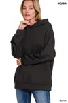 Truedames Oversized Scuba Hoodie With Kangaroo Pocket In Black