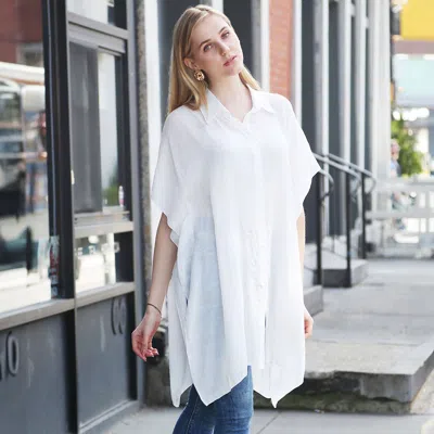 Truedames Oversized Short Sleeves Shirt In White