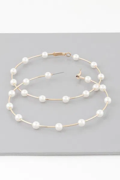 Truedames Oversized Stone Lined Hoop Earrings In Silver