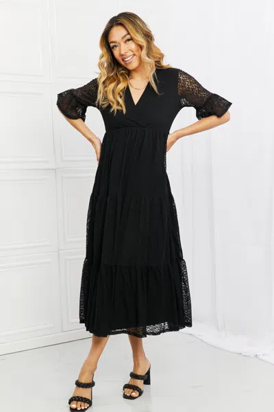 Truedames P & Rose Lovely Lace Full Size Tiered Dress In Black