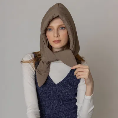 Truedames Padded Puffer Snood Hat With Tie In Gray
