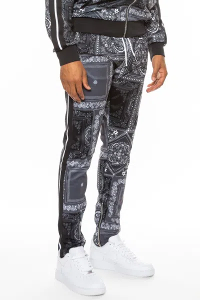 Truedames Paisley Bandana Print Track Pants In Black
