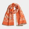 Truedames Paisley Floral Oblong Scarf In Orange