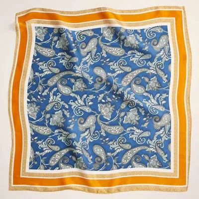 Truedames Paisley Floral Printed Square Silky Satin Scarf In Multi