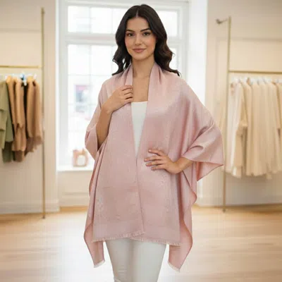 Truedames Paisley Pattern Pashmina Feel Draped Wrap Scarf In Pink