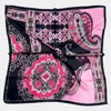 Truedames Paisley Pattern Printed Square Silky Satin Scarf Shawl In Pink