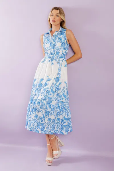 Truedames Palm Shores Woven Midi Dress In White