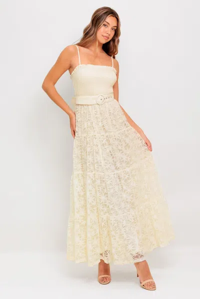 Truedames Paradise Awaits Woven Lace Ankle Dress In White